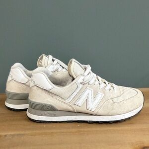 New Balance Classic 574 Cream and White Sneakers